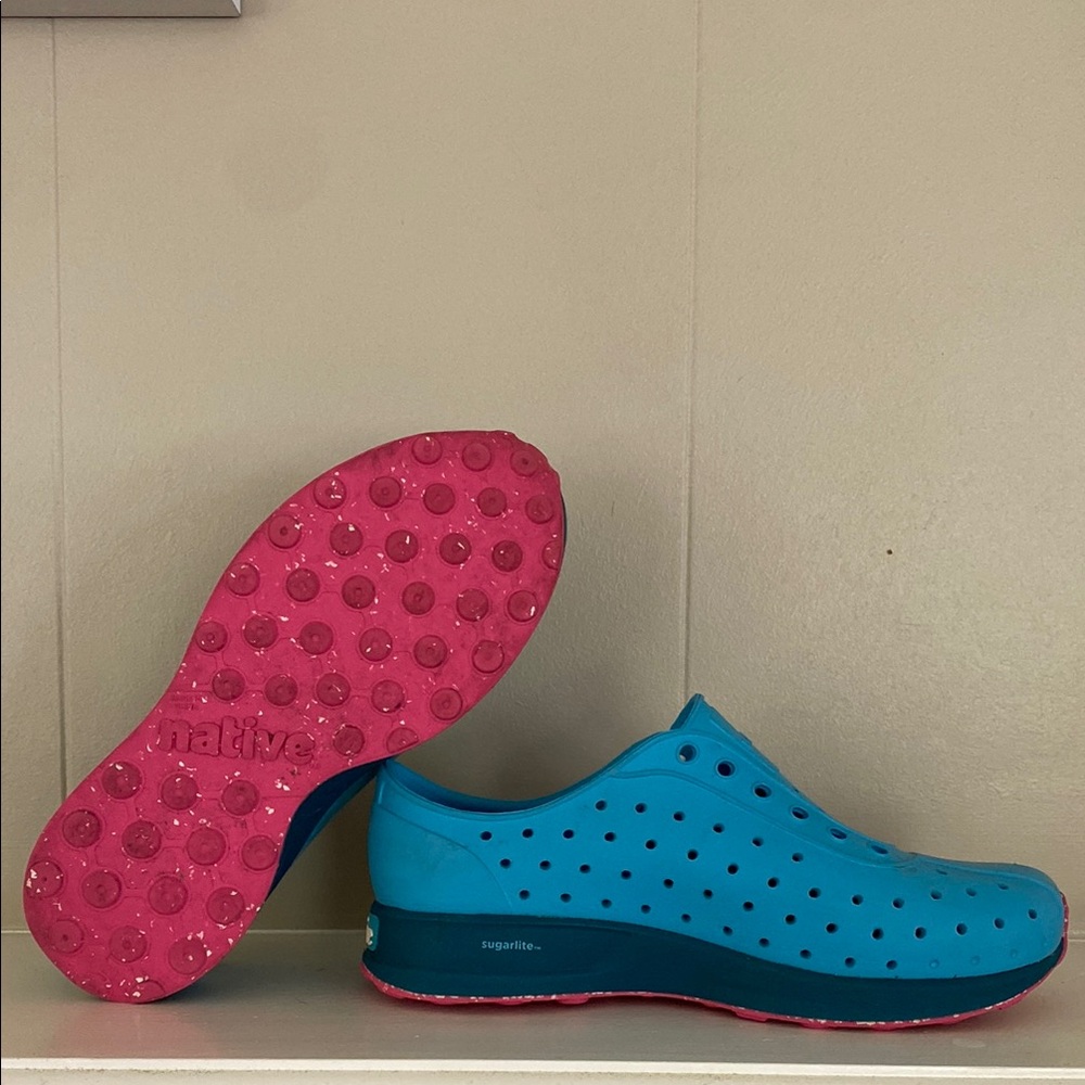 Native Blue and Pink Sugarlite Slip-Ons